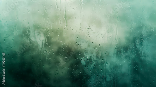 Rain Drops on Window Texture Background. Generative AI