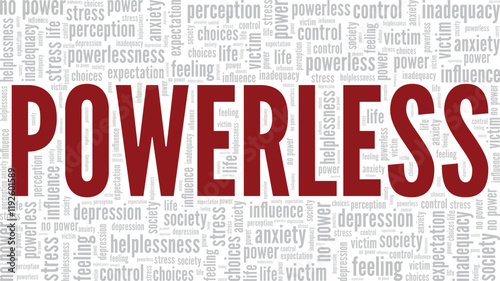 Powerless word cloud conceptual design isolated on white background.