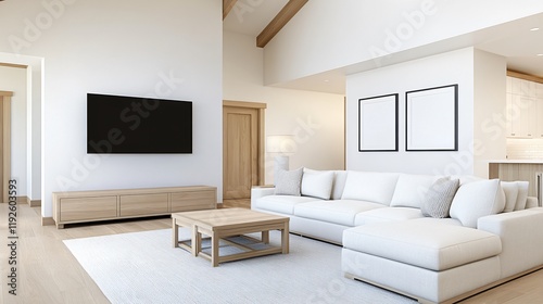 Bright and airy modern living room with a cozy couch and minimalist decor.