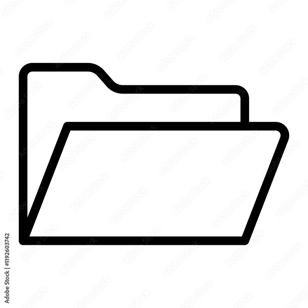 Folder Vector Line Icon Design
