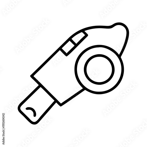 hiking safety whistle icon, hiking safety whistle line art - simple line art of hiking safety whistle, perfect for hiking safety whistle logos and icons and themed design photo