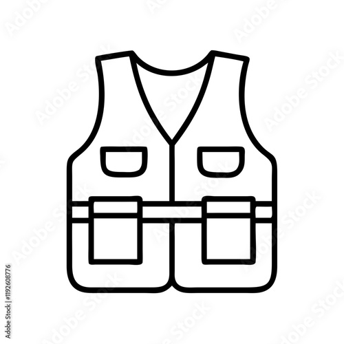 angler s vest icon, angler s vest line art - simple line art of angler s vest, perfect for angler s vest logos and icons and themed design