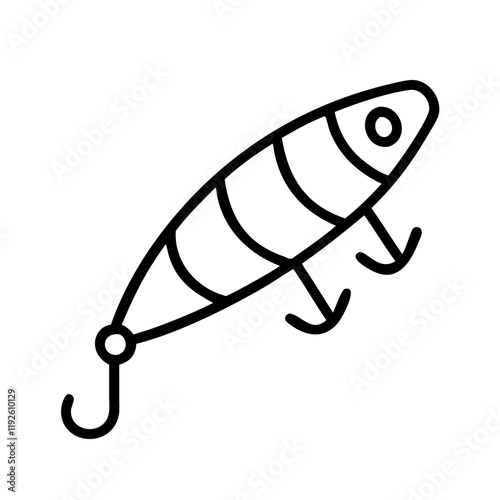 fishing bait minnow icon, fishing bait minnow line art - simple line art of fishing bait minnow, perfect for fishing bait minnow logos and icons and themed design