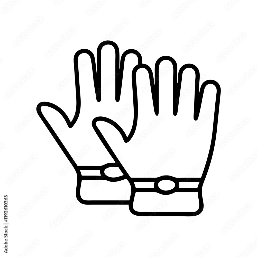 Obraz premium fishing gloves icon, fishing gloves line art - simple line art of fishing gloves, perfect for fishing gloves logos and icons and themed design