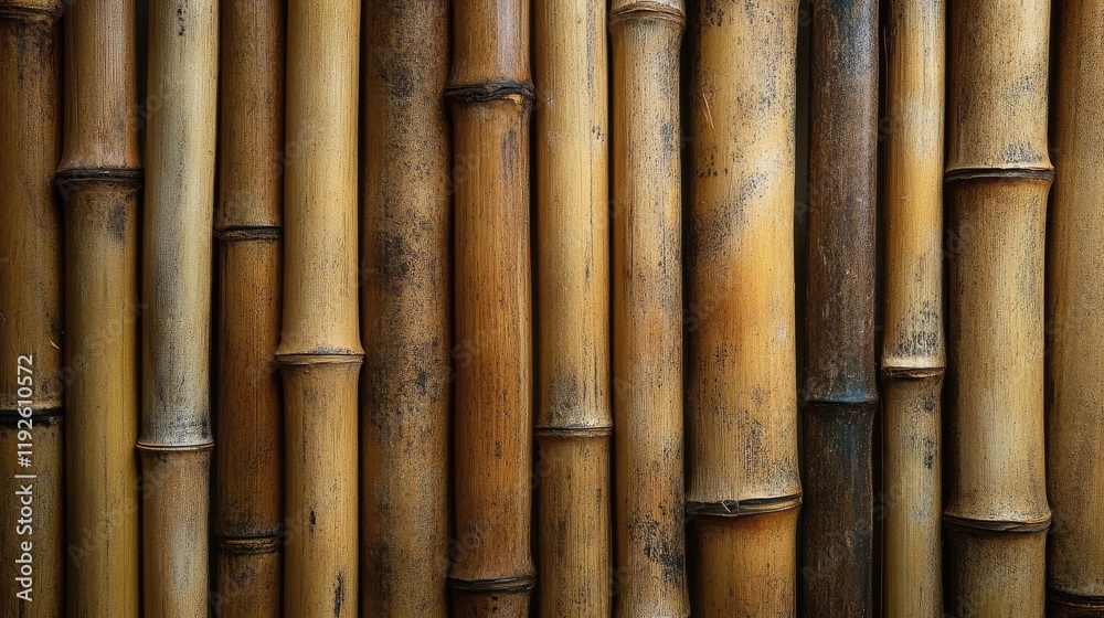 Textured bamboo wall providing a natural and rustic background for design projects and eco-friendly themes. Textured bamboo wall providing a natural and rustic background for design projects and eco-friendly themes.