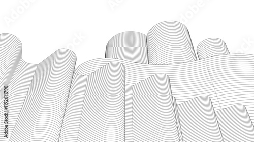 abstract geometric background linear structure 3d rendering	