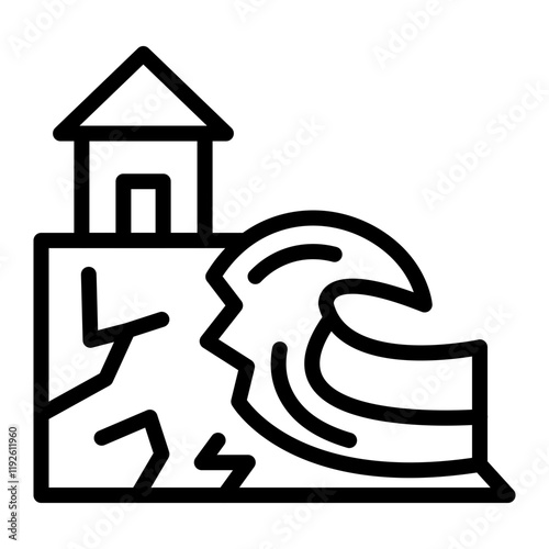 Erosion Vector Line Icon Design