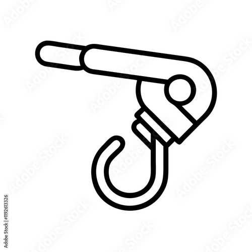 swivel hook icon, swivel hook line art - simple line art of swivel hook, perfect for swivel hook logos and icons and themed design