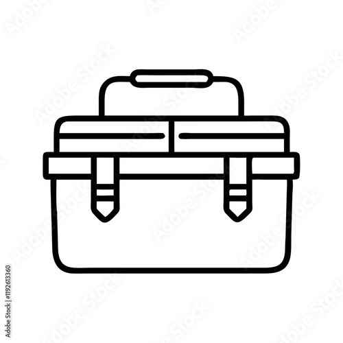 tackle box icon, tackle box line art - simple line art of tackle box, perfect for tackle box logos and icons and themed design