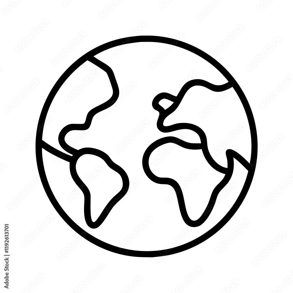 world map icon, world map line art - simple line art of world map, perfect for world map logos and icons and themed design world map icon, world map line art - simple line art of world map, perfect for world map logos and icons and themed design
