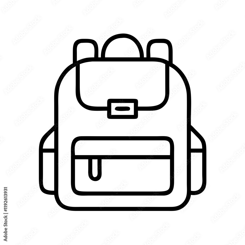 backpack icon, backpack line art - simple line art of backpack, perfect for backpack logos and icons and themed design backpack icon, backpack line art - simple line art of backpack, perfect for backpack logos and icons and themed design