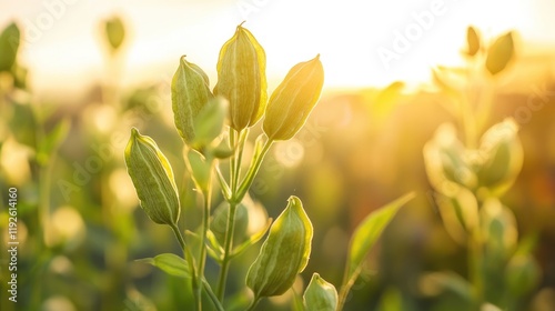 Cardamom Seed Germination Process Captured in Sunrise with Lush Green Plants Showcasing Agricultural Growth and Development
