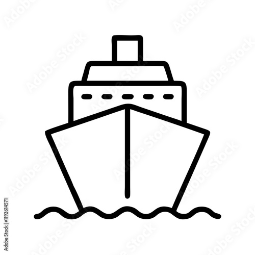 cruise ship icon, cruise ship line art - simple line art of cruise ship, perfect for cruise ship logos and icons and themed design