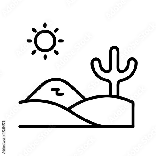 desert adventure icon, desert adventure line art - simple line art of desert adventure, perfect for desert adventure logos and icons and themed design photo