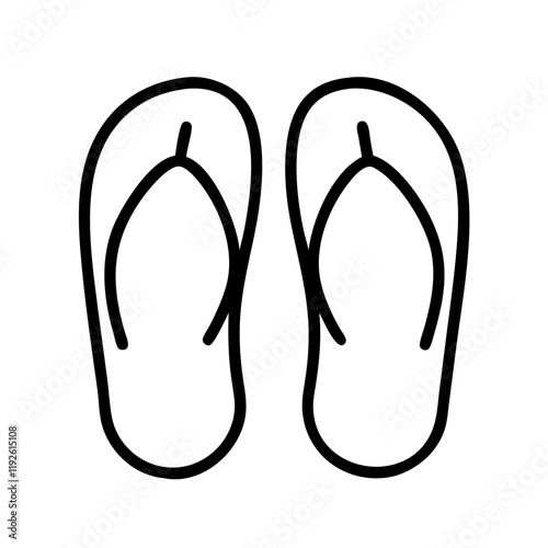 flip flops icon, flip flops line art - simple line art of flip flops, perfect for flip flops logos and icons and themed design