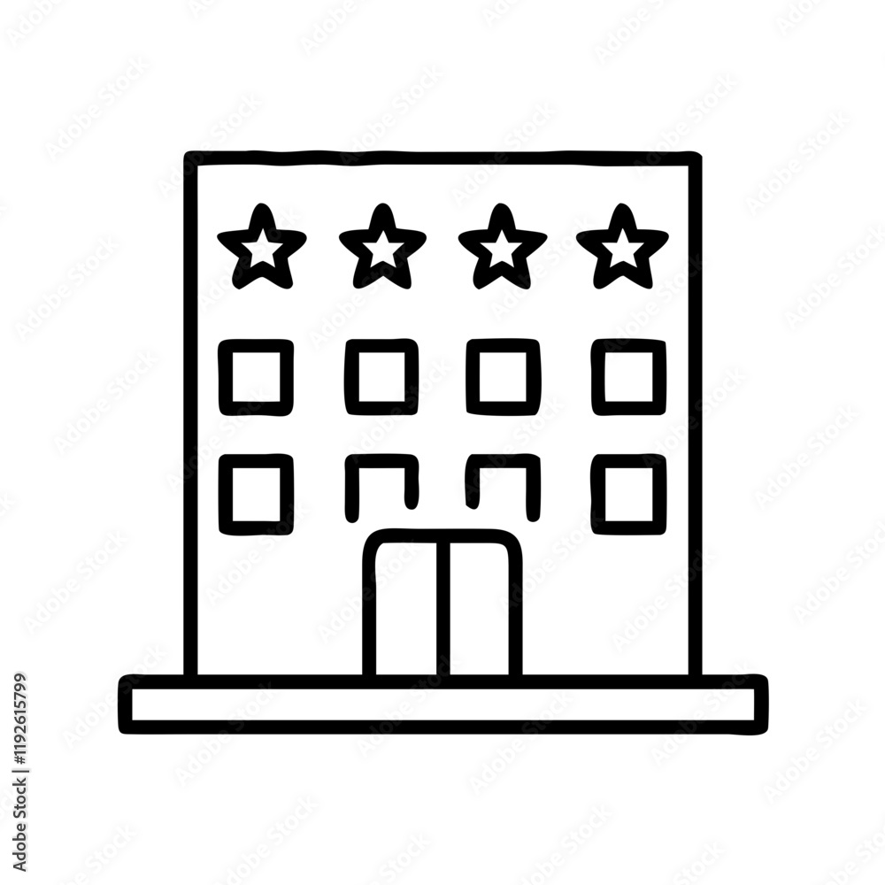 hotel building icon, hotel building line art - simple line art of hotel building, perfect for hotel building logos and icons and themed design hotel building icon, hotel building line art - simple line art of hotel building, perfect for hotel building logos and icons and themed design