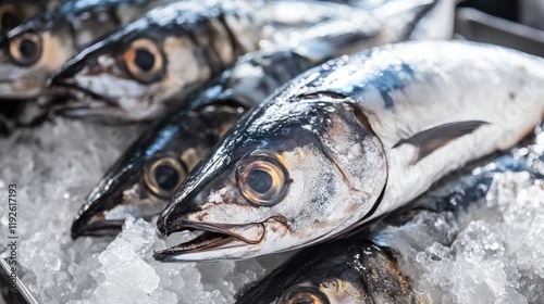 Fresh bonito tuna on ice showcasing sarda style preparation for culinary seafood dishes and traditional recipes photo