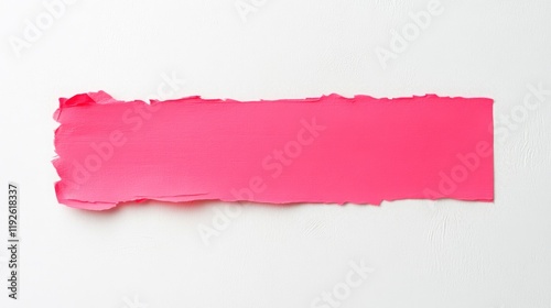Pink Adhesive wrinkled plastic sticky tape photo. Isolated element. Masking, duct tape strip