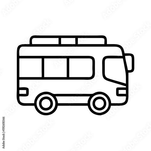 tour bus icon, tour bus line art - simple line art of tour bus, perfect for tour bus logos and icons and themed design
