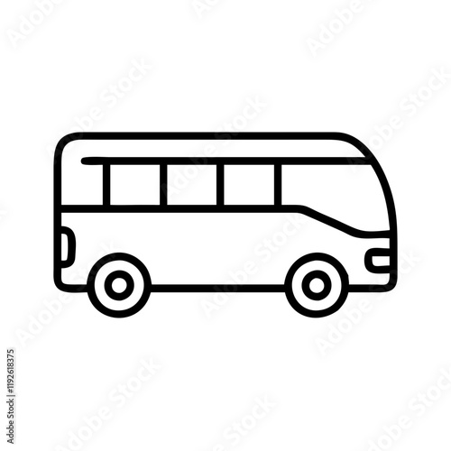 tour bus icon, tour bus line art - simple line art of tour bus, perfect for tour bus logos and icons and themed design