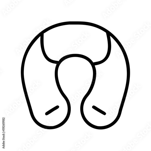 travel pillow icon, travel pillow line art - simple line art of travel pillow, perfect for travel pillow logos and icons and themed design photo