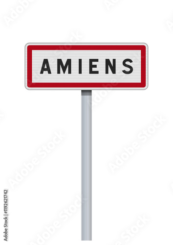 Panneau d'entrée de la ville d'Amiens (Somme) en vectoriel