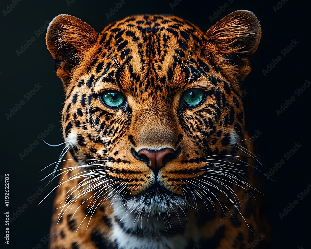 Fototapeta premium Piercing Gaze of a Majestic Leopard in Soft Light