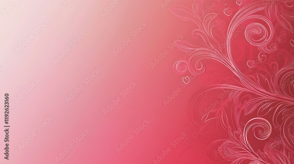 Pink Floral Design With Hearts Background Pink Floral Design With Hearts Background