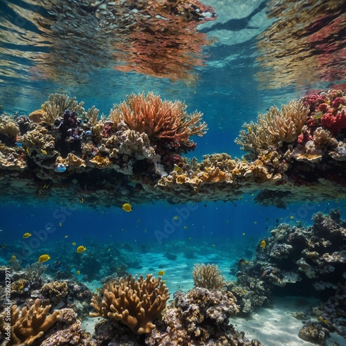Wallpaper Mural A vibrant coral reef visible through crystal-clear water. Torontodigital.ca