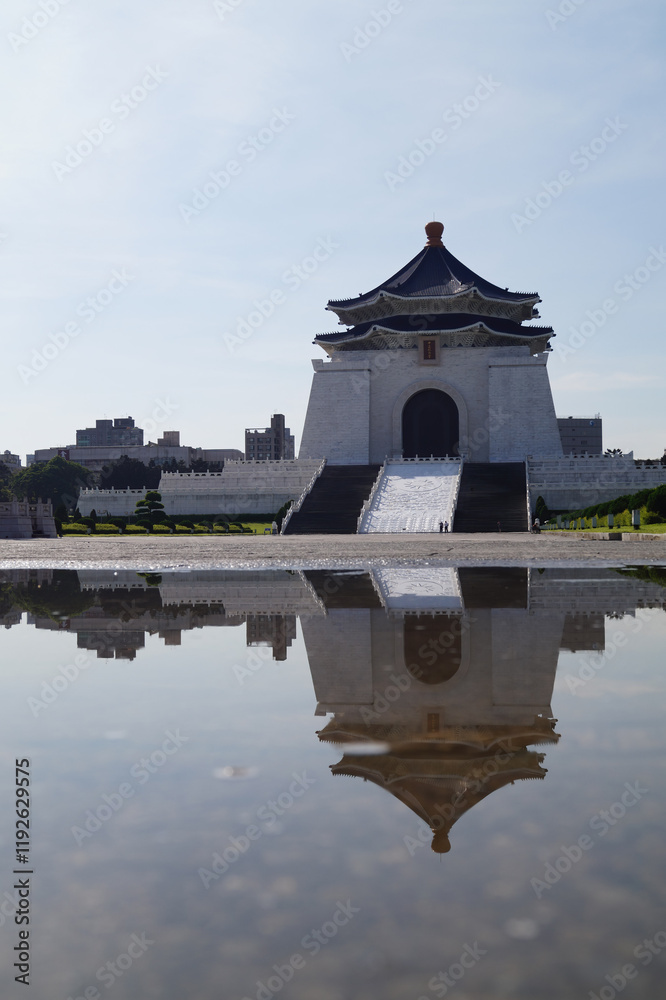 Daytime view of the roof of famous Chiang Kai-shek Memorial Hall