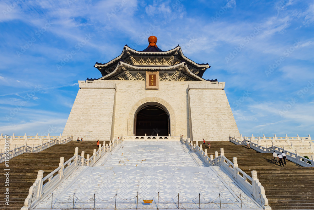 Daytime view of the roof of famous Chiang Kai-shek Memorial Hall