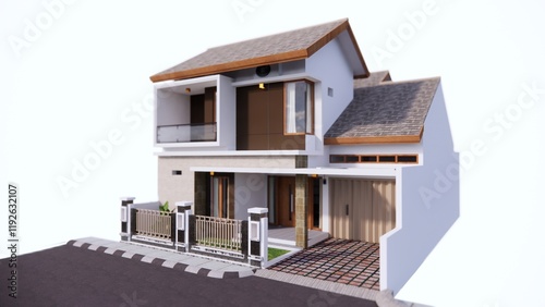 Illustration of a Minimalist House on a white background