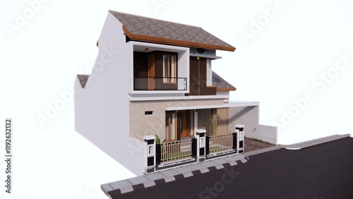 Illustration of a Minimalist House on a white background