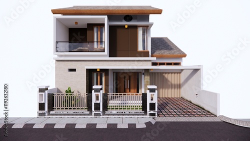 Illustration of a Minimalist House on a white background