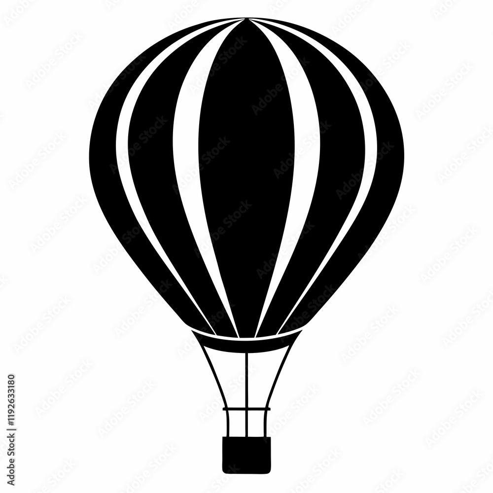 Fototapeta premium Black Silhouette Hot Air Balloon