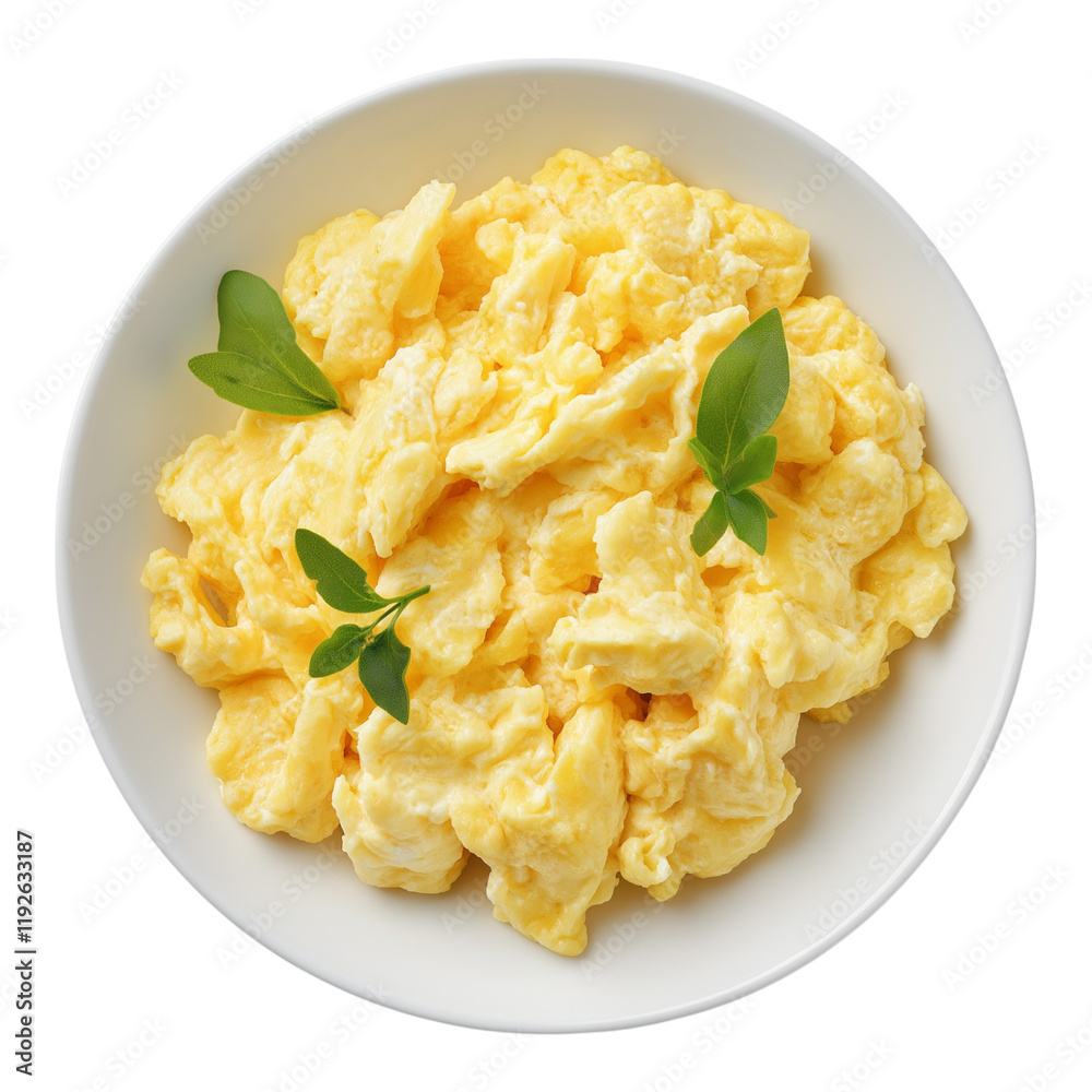 Scrambled eggs isolated on a white background. Scrambled eggs isolated on a white background.
