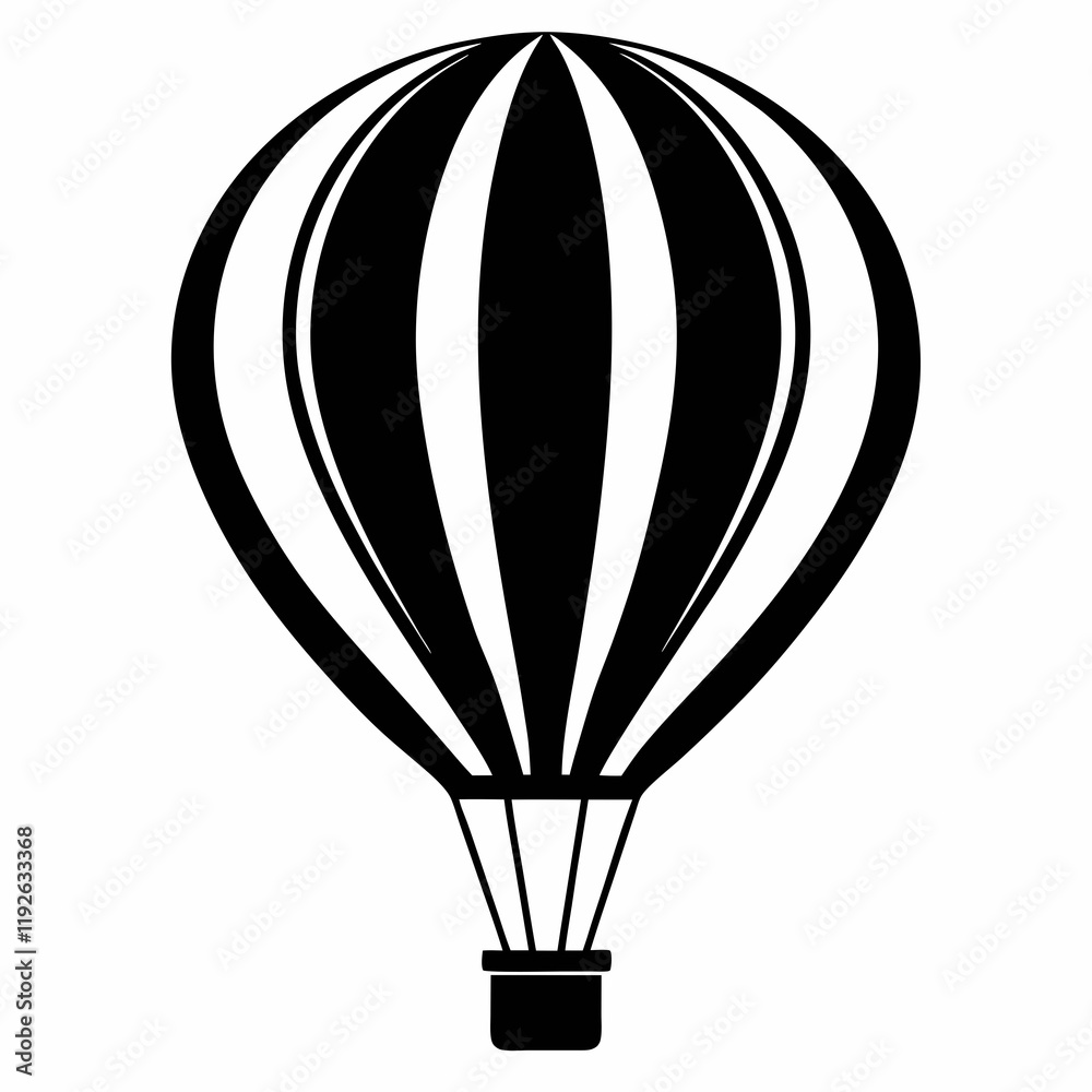 Obraz premium Black Silhouette Hot Air Balloon