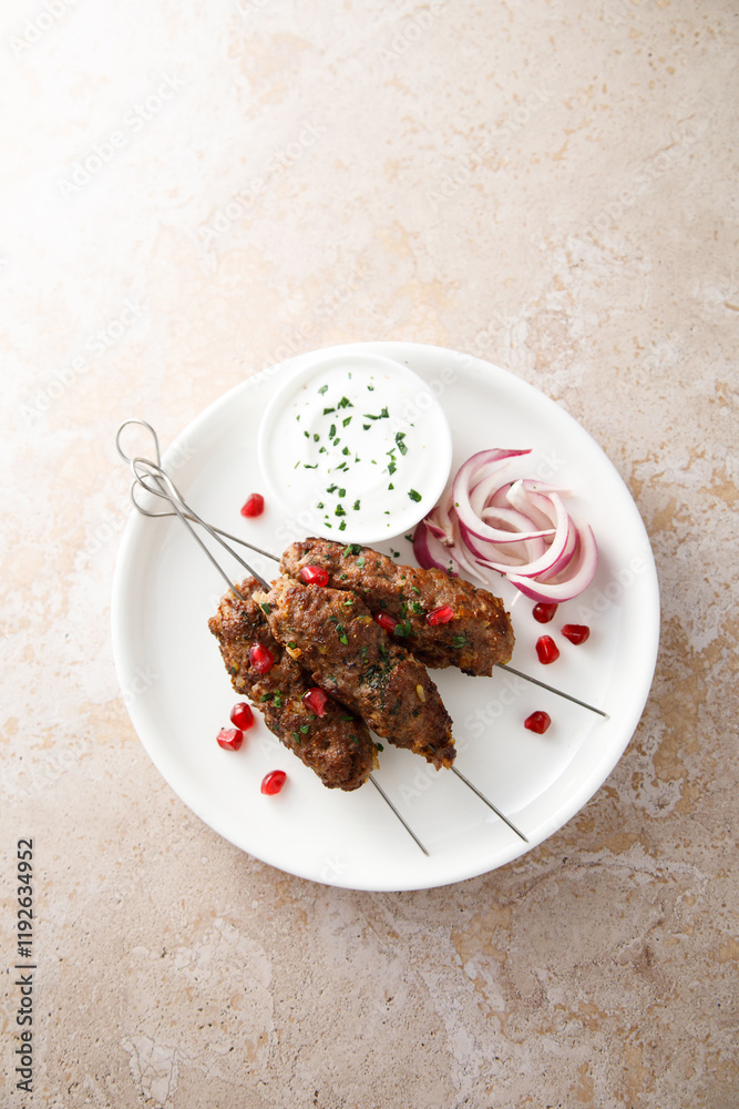 Homemade lamb kebabs with pomegranate Homemade lamb kebabs with pomegranate