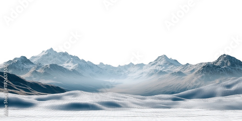Wallpaper Mural Majestic Snowy Mountain Range - A Breathtaking Winter Landscape Torontodigital.ca