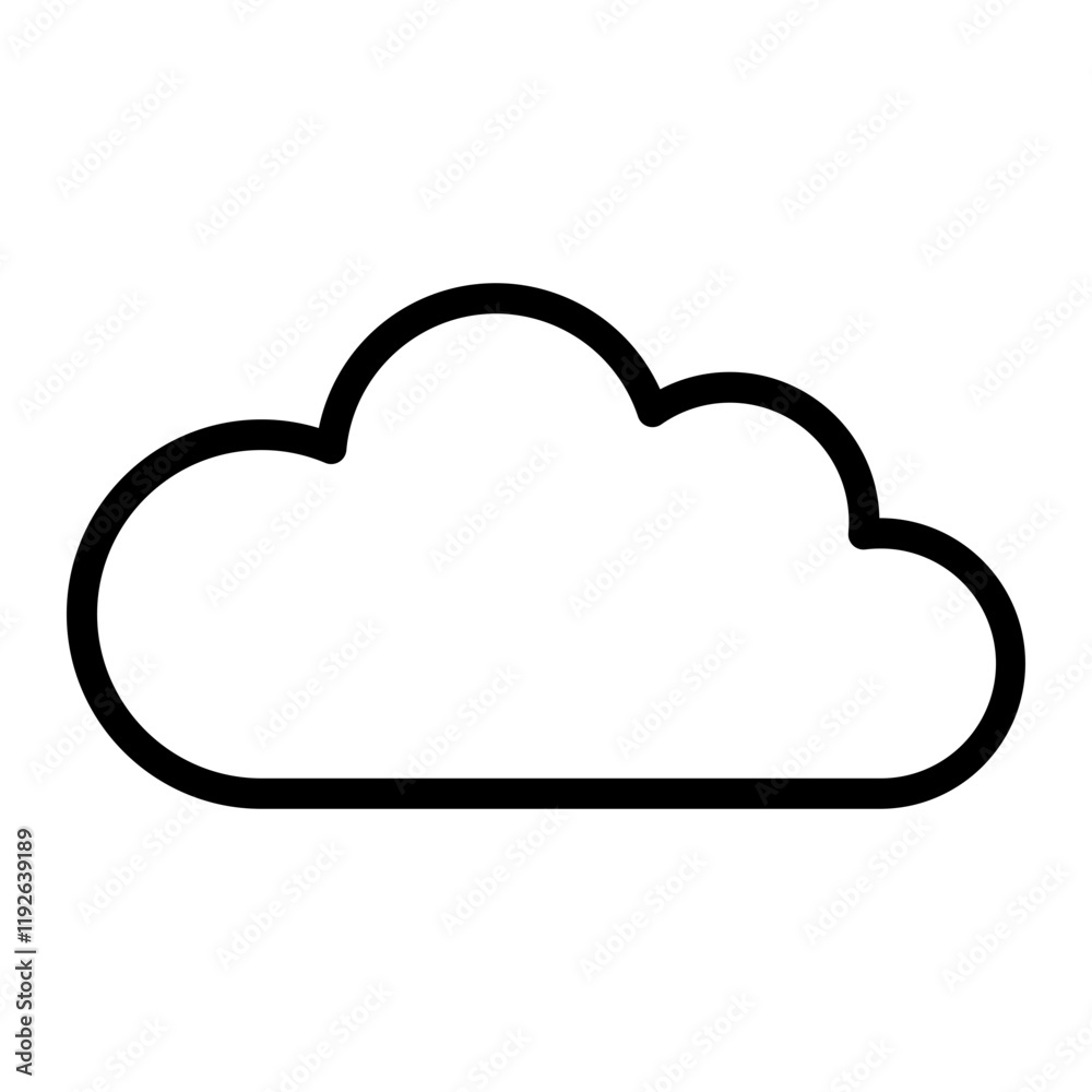Cloud Vector Line Icon Design Cloud Vector Line Icon Design