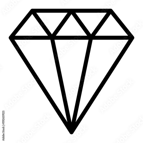 Diamond Vector Line Icon Design