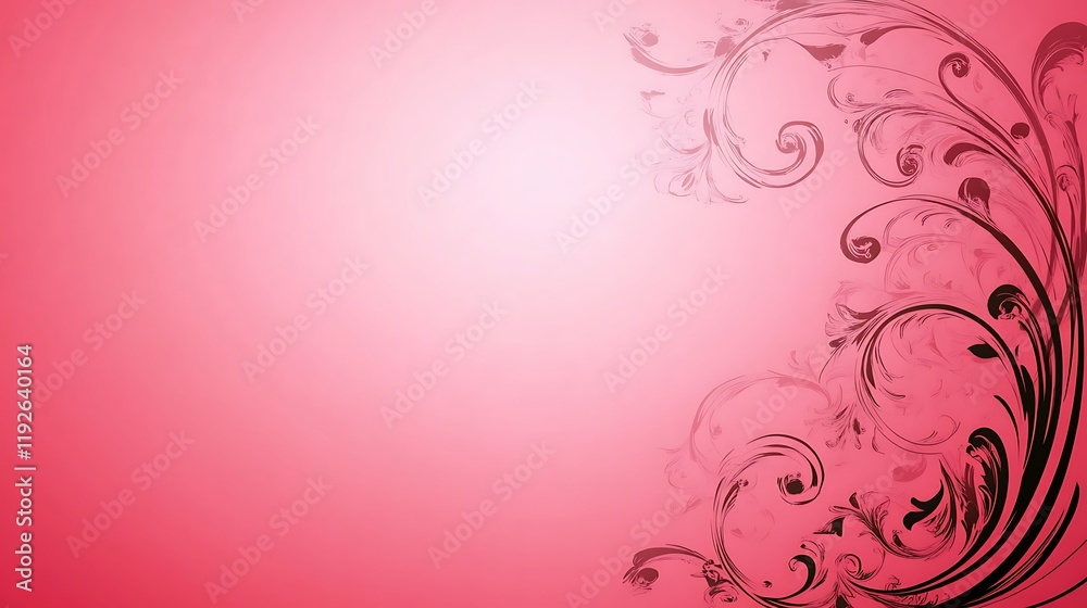 Pink Background with Dark Floral Design
