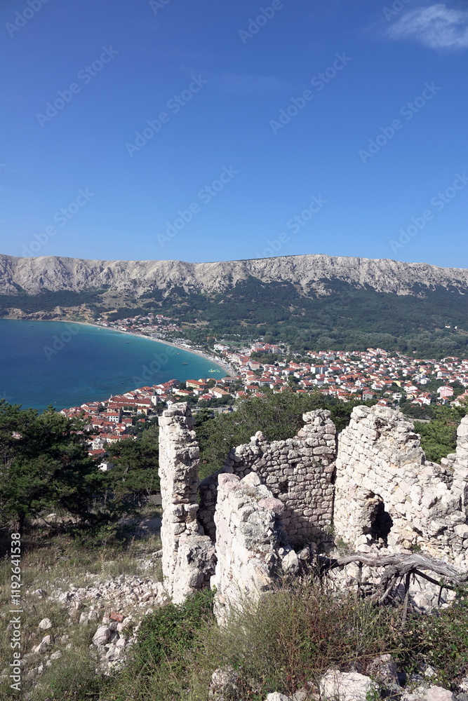 Fototapeta premium Blick auf Baska, Krk