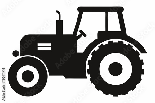 Black Tractor Icon Design