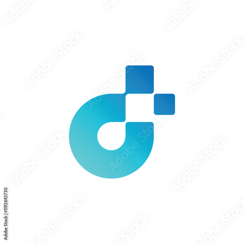 Letter D Digital Pixel Logo