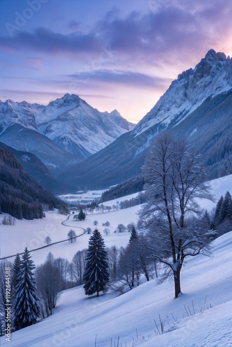 Winter landscape in the mountains