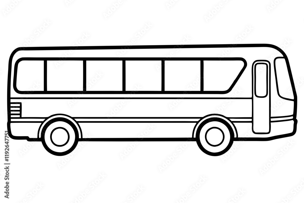 City Bus Line Drawing City Bus Line Drawing