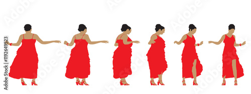 Conceptual fat overweight obese female vs slim fit healthy body after weight loss or diet on white background banner. A  fitness, nutrition or obesity, health shape illustration vector as silhouettes