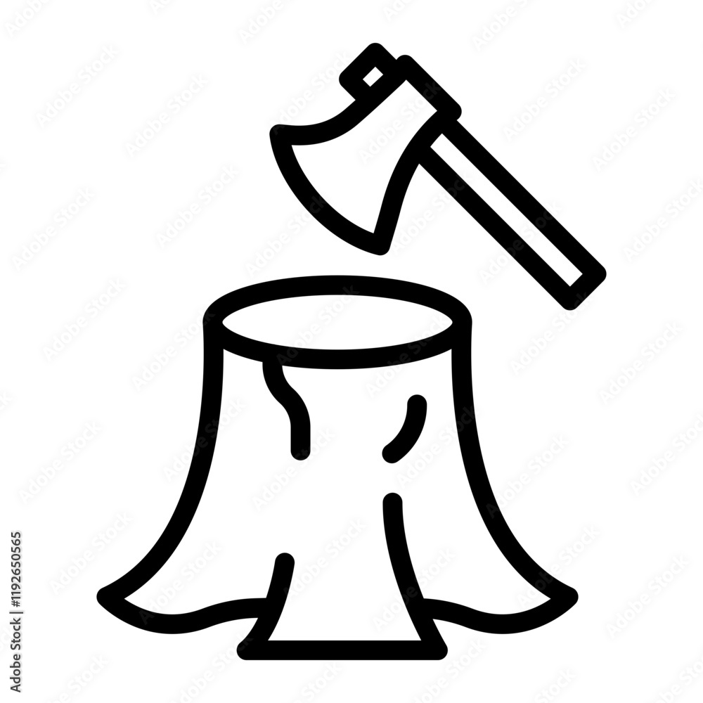 Deforestation Vector Line Icon Design Deforestation Vector Line Icon Design