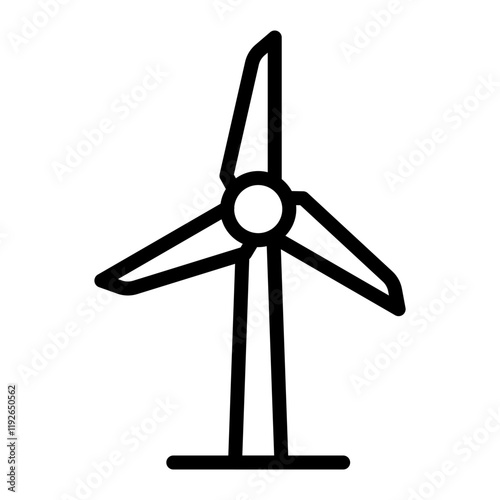 Wind Turbine Vector Line Icon Design